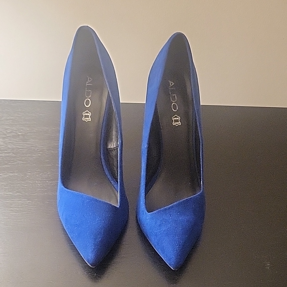 Aldo Royal Blue Suede Heels